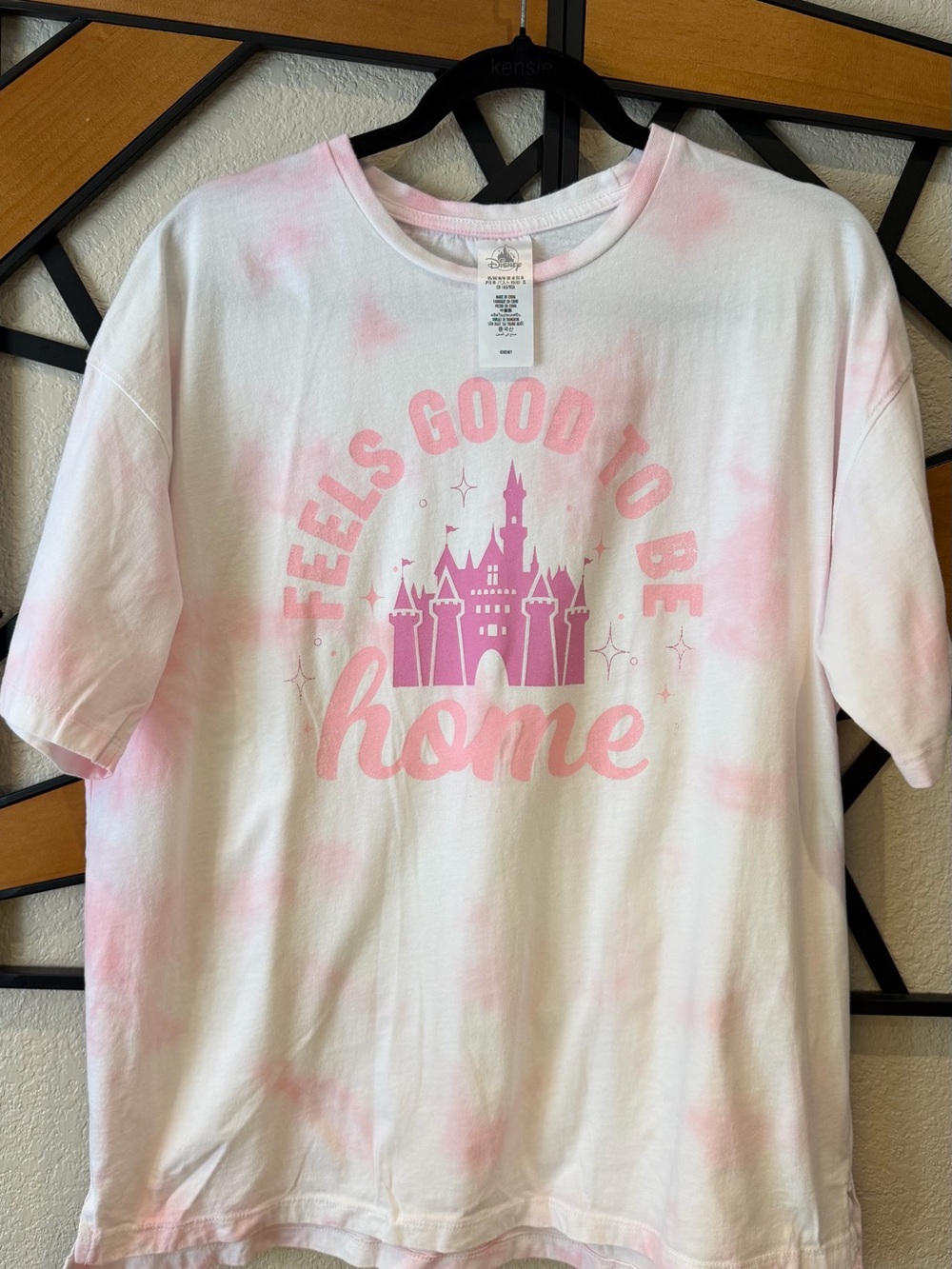 Disney Merch Feels Good To Be Home Pink Castle Graphic T-Shirt